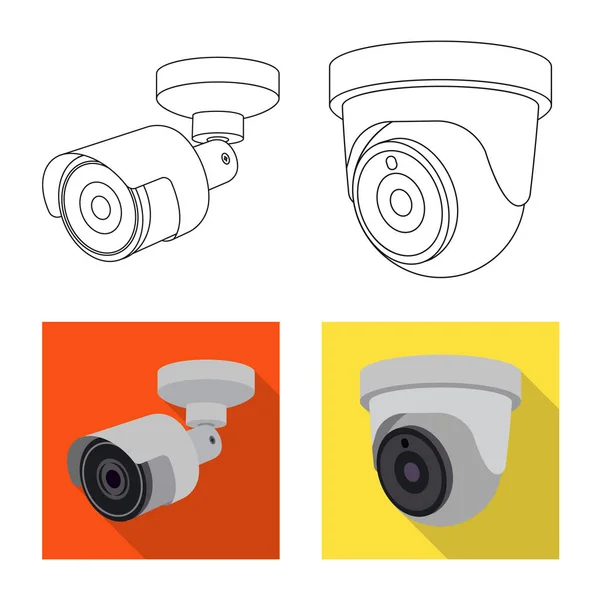 Vector design of cctv and camera icon. Set of cctv and system stock vector illustration. — Stock Vector