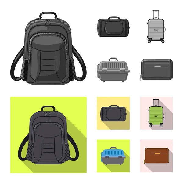 Vektorillustration av ikonen resväska och bagage. Uppsättning av resväska och resa lager vektorillustration. — Stock vektor