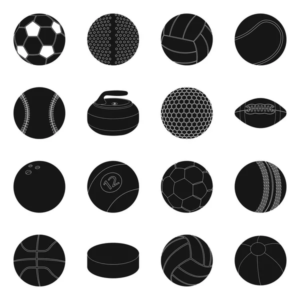 Diseño vectorial de señal de deporte y pelota. Conjunto de deporte y símbolo de stock atlético para web . — Vector de stock