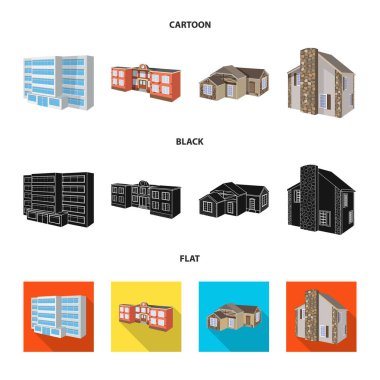 Cephe ve konut simgesi yalıtılmış nesne. Cephe ve altyapı hisse senedi simgesi için web topluluğu.