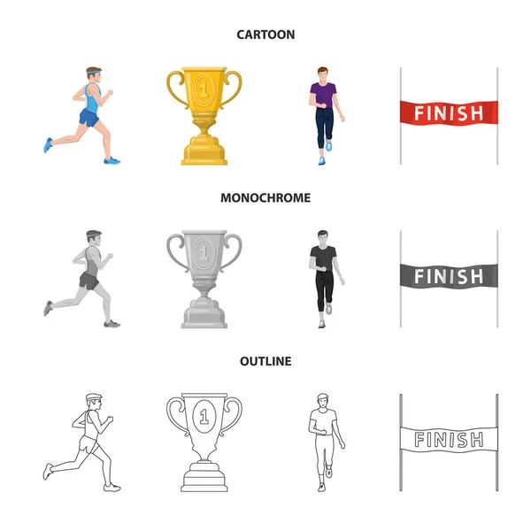 Diseño vectorial del deporte y signo ganador. Colección de deporte y fitness vector icono para stock . — Vector de stock