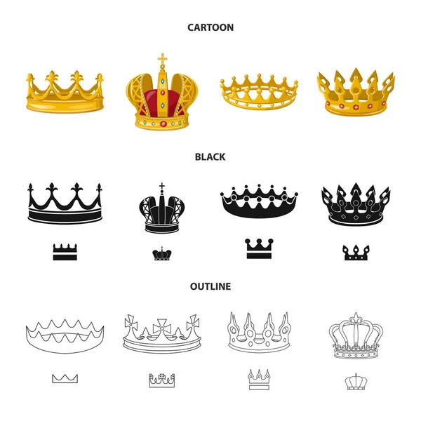 Isolerade objekt av medeltida och adeln symbol. Samling av medeltida och monarkin aktiesymbol för webben. — Stock vektor