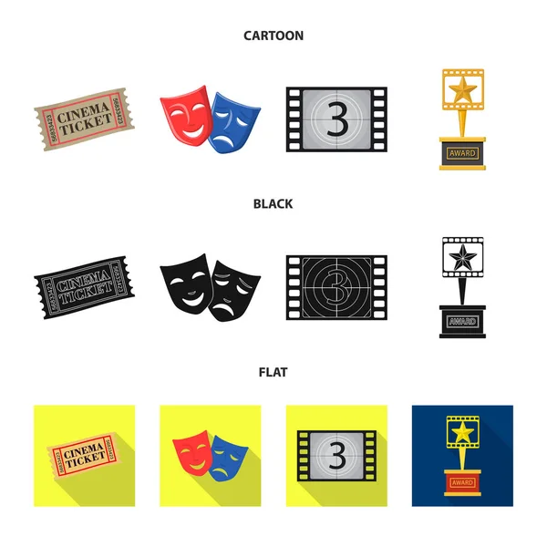Απομονωμένο αντικείμενο της τηλεόρασης και γυρίσματα λογότυπο. Σύνολο της τηλεόρασης και προβολή σύμβολο μετοχής για το web. — Διανυσματικό Αρχείο