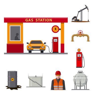 Petrol ve gaz logo vektör Illustration. Petrol ve benzin hisse senedi simgesi için web topluluğu.