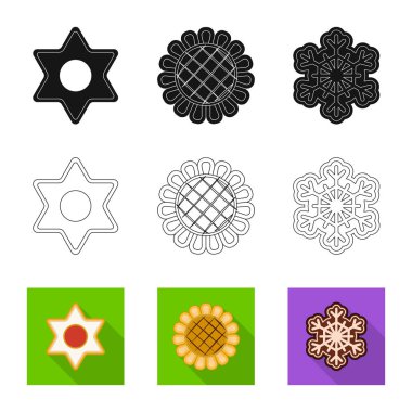 Bisküvi ve kek simge vektör tasarımı. Bisküvi ve çikolata hisse senedi simgesi için web topluluğu.