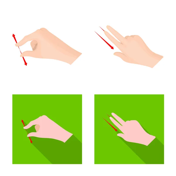 Illustrazione vettoriale del touchscreen e del simbolo della mano. Set di touchscreen e touch stock illustrazione vettoriale . — Vettoriale Stock