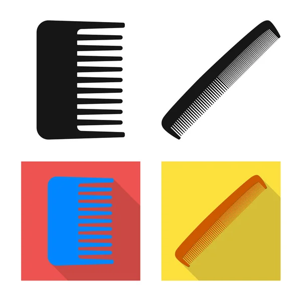 Illustration vectorielle de brosse et icône de cheveux. Ensemble de brosse et brosse à cheveux symbole de stock pour la toile . — Image vectorielle