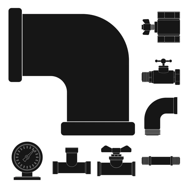 파이프 및 튜브 상징의 고립 된 개체입니다. 파이프 및 파이프라인 주식 기호 웹의 컬렉션. — 스톡 벡터