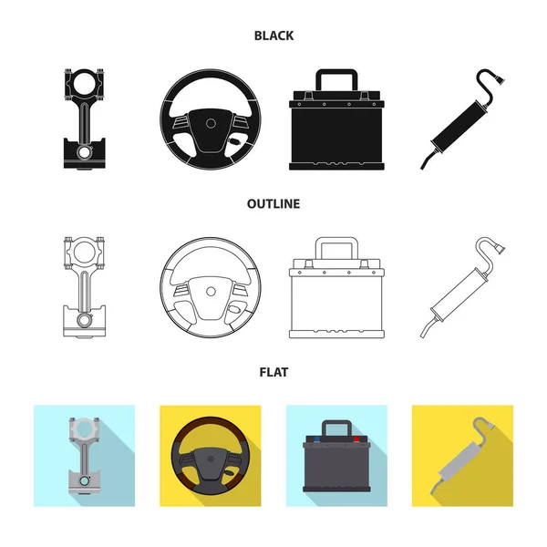 Векторні ілюстрації логотипу авто та частини. Набір автомобільних і автомобільних запасів Векторні ілюстрації . — стоковий вектор