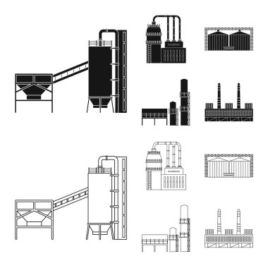 Üretim ve yapısı simge vektör Illustration. Üretim ve teknoloji hisse senedi vektör çizim.