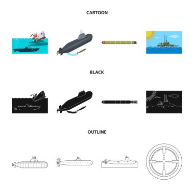 Savaş ve gemi logo vektör Illustration. Savaş ve hisse senedi için filo vektör ikon koleksiyonu.