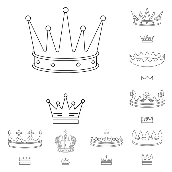 Illustration vectorielle de la reine et signe héraldique. Ensemble d'illustration vectorielle de stock reine et vip . — Image vectorielle