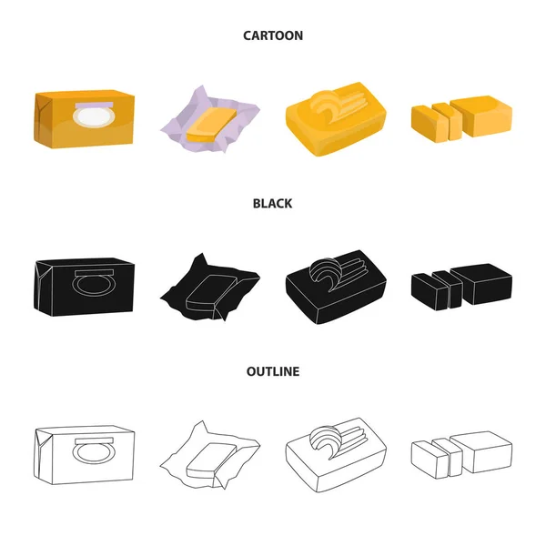 Design vetorial de cremoso e símbolo do produto. Coleção de cremoso e fazenda estoque vetor ilustração . — Vetor de Stock