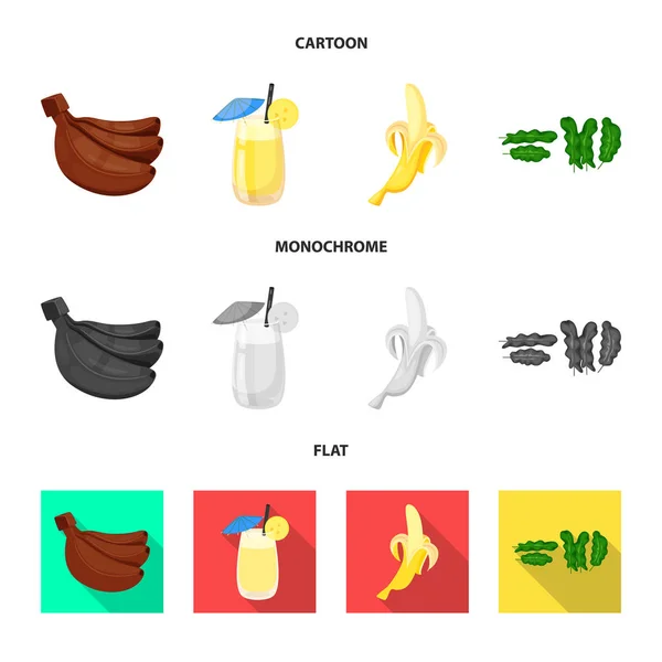 Diseño vectorial de icono natural y vegetariano. Conjunto de símbolo de stock natural y comestible para web . — Archivo Imágenes Vectoriales