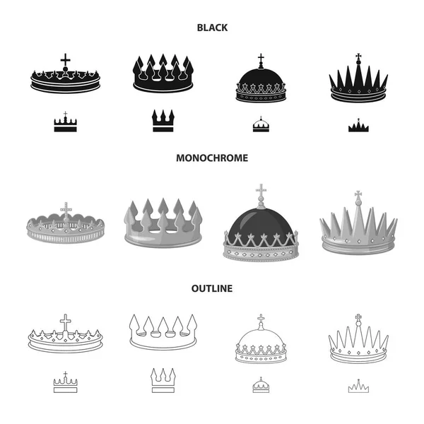 Vectorillustratie van de middeleeuwse en adel pictogram. Set van middeleeuwse en monarchie aandelensymbool voor web. — Stockvector