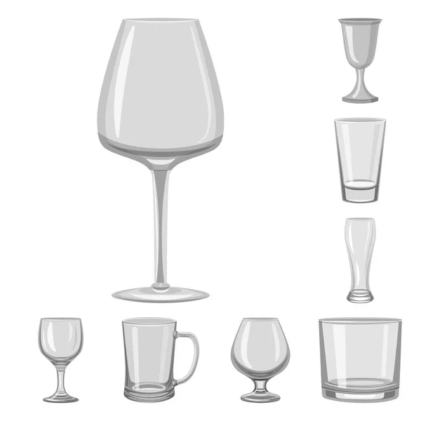 容量とガラスのロゴのベクター デザイン。容量とレストラン株式ベクトル図のセット. — ストックベクタ