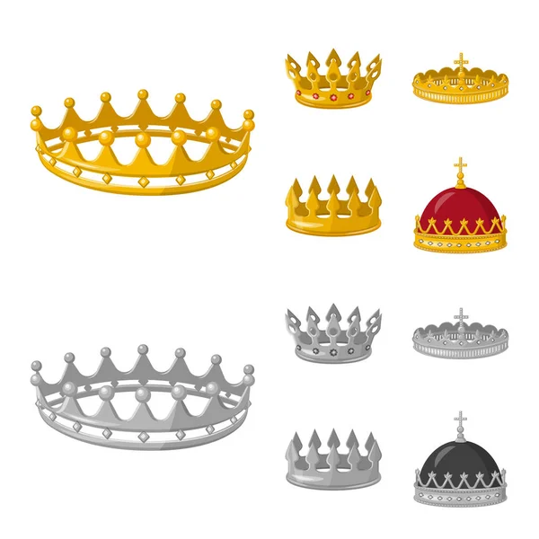 Design vettoriale del simbolo medievale e nobiliare. Set di icone vettoriali medievali e monarchiche per magazzino . — Vettoriale Stock