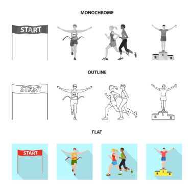 Spor ve kazanan logo vektör Illustration. Spor ve fitness vektör simgesini hissenin topluluğu.