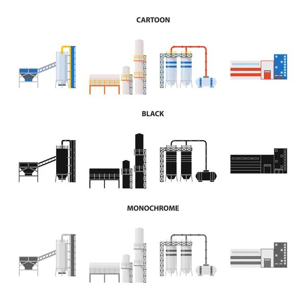 Objet isolé de production et signe de structure. Collecte d'illustration vectorielle de stock de production et de technologie . — Image vectorielle