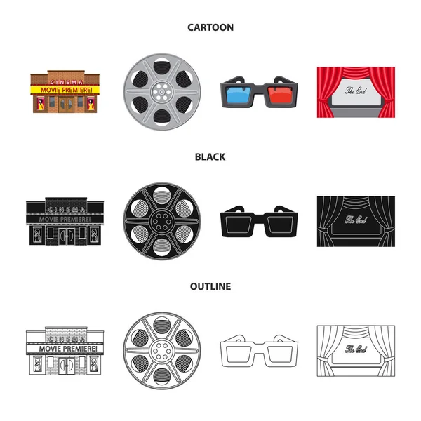 Progettazione vettoriale della televisione e segno di ripresa. Serie di televisione e visualizzazione vettoriale illustrazione stock . — Vettoriale Stock