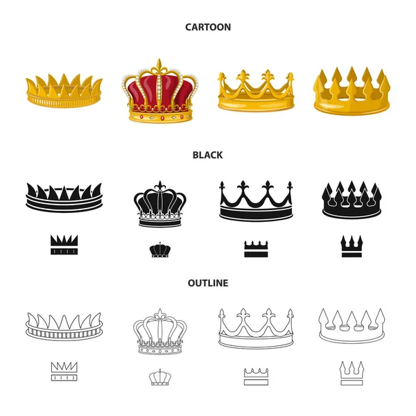 Vektor design av medeltida och adeln logotyp. Uppsättning av medeltida och monarkin aktiesymbol för webben. — Stock vektor