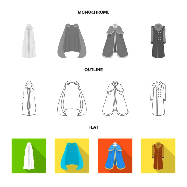 Векторная иллюстрация материала и знака одежды. Коллекция материала и векторной иконки одежды для склада . — стоковый вектор