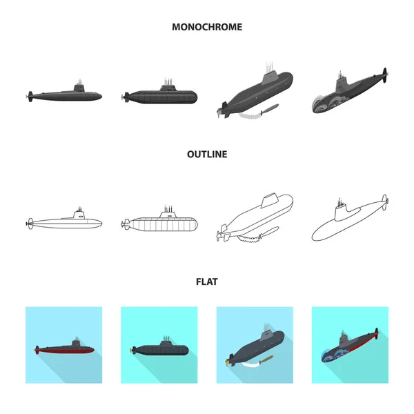 Projekt wektor wojna i statek ikona. Kolekcja wojny i floty symbol giełdowy dla sieci web. — Wektor stockowy