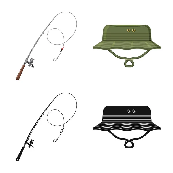 Design de vetor de peixe e logotipo de pesca. Coleção de peixes e equipamentos ícone vetorial para estoque . —  Vetores de Stock