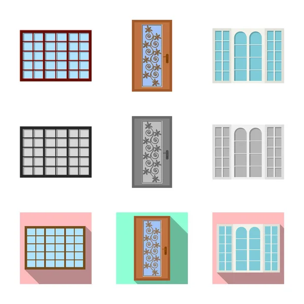 Illustration vectorielle de la porte et de l'icône avant. Collection de porte et icône vectorielle en bois pour stock . — Image vectorielle