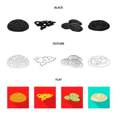 Burger ve sandviç logo vektör Illustration. Burger topluluğu ve hisse senedi için dilim vektör simgesi.