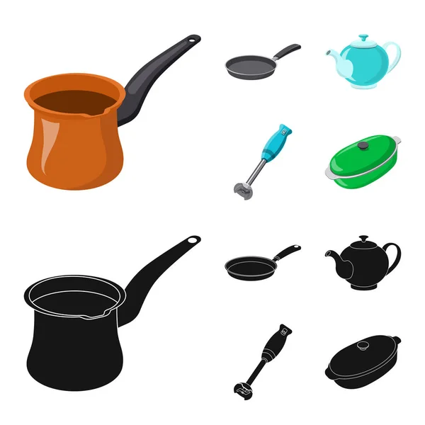 Objeto isolado de cozinha e cozinheiro símbolo. Coleção de cozinha e eletrodomésticos ilustração vetor estoque . — Vetor de Stock