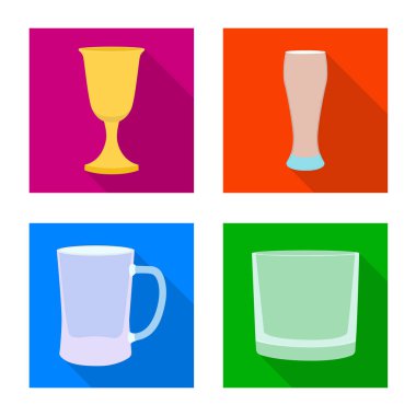 İçecekler ve Restoran simge vektör tasarımı. İçecekler ve kutlama vektör simgesini hissenin koleksiyonu.