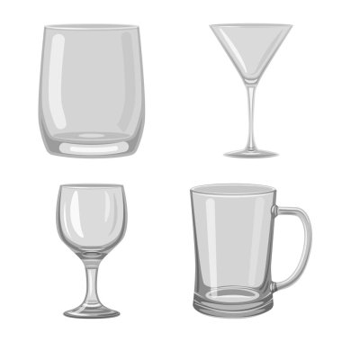 Kapasite ve Züccaciye Mağazaları simge vektör Illustration. Kapasite ve Restoran hisse senedi vektör çizim.