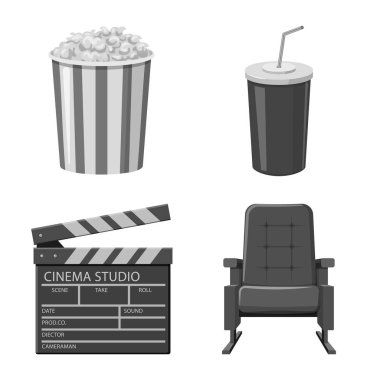 Sinematografi ve studio logosu yalıtılmış nesne. Sinematografi ve filme hisse senedi simgesi için web topluluğu.