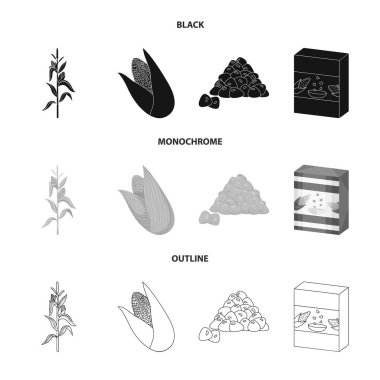 Mısır tarlası ve sebze simge vektör tasarımı. Mısır tarlası ve vejetaryen hisse senedi vektör çizim.