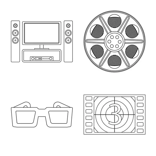 电影摄影和演播室符号的孤立对象。收集网络电影摄影和娱乐股票符号. — 图库矢量图片