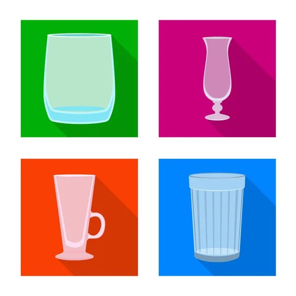 Vector design of drinks and restaurant logo. Set of drinks and celebration stock vector illustration. — Stock Vector