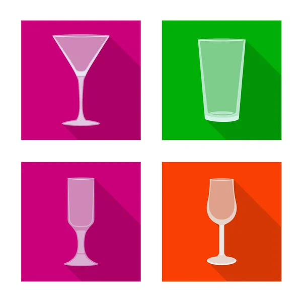 Vector design of drinks and restaurant logo. Set of drinks and celebration stock symbol for web. — Stock Vector