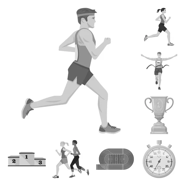 Векторная иллюстрация успеха и икона марафона. Набор результатов и векторная иллюстрация победителя . — стоковый вектор