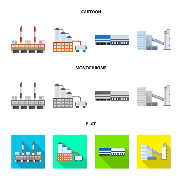 Oggetto isolato di produzione e struttura simbolo. Raccolta di illustrazione vettoriale della produzione e dello stock tecnologico . — Vettoriale Stock