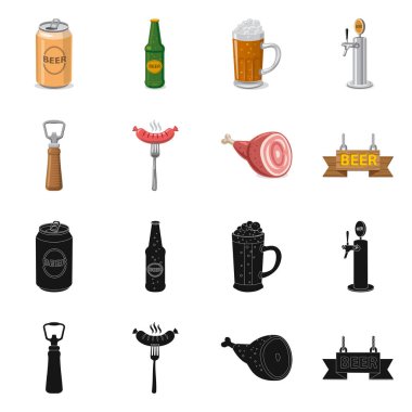 Bar ve pub logo vektör tasarımı. Pub ve iç hisse senedi simgesi için web topluluğu.