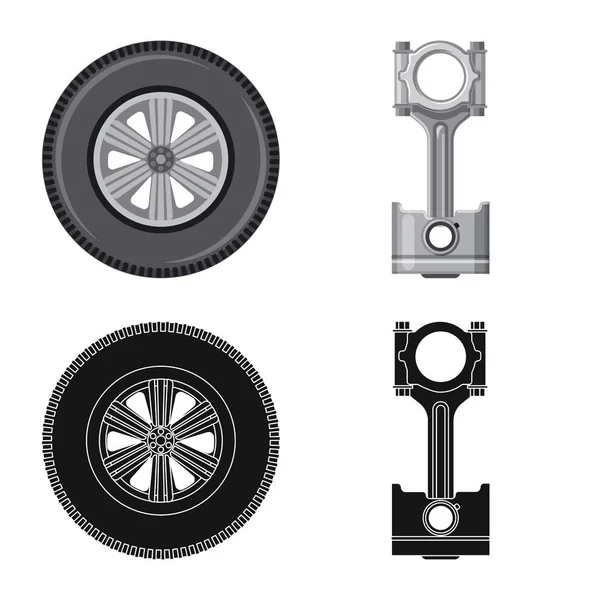 Objeto isolado do logotipo do automóvel e da peça. Coleção de auto e carro símbolo de estoque para web . —  Vetores de Stock