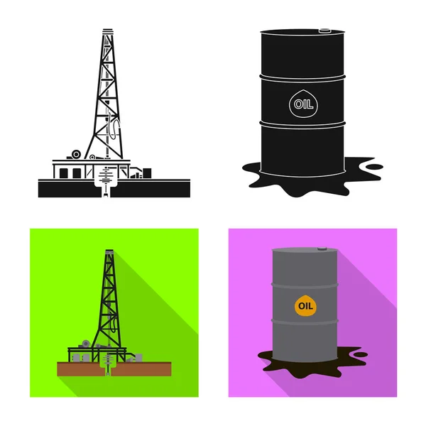 Ізольований об'єкт нафтогазової ікони. Набір символів нафти і бензину для Інтернету . — стоковий вектор