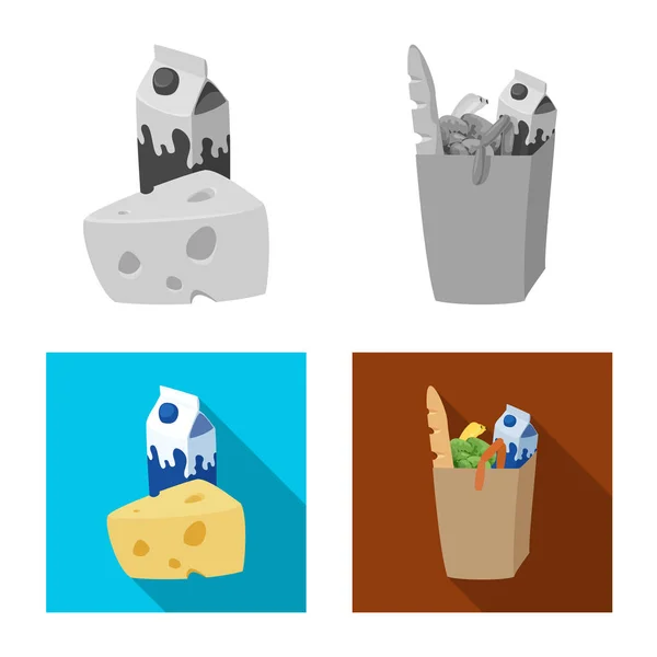 Vektorové ilustrace jídlo a pití znamení. Sada potravin a ukládání zásob vektorové ilustrace. — Stockový vektor