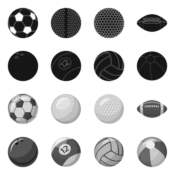 Objeto aislado de deporte y signo de pelota. Conjunto de deporte y el icono del vector deportivo para la acción . — Vector de stock