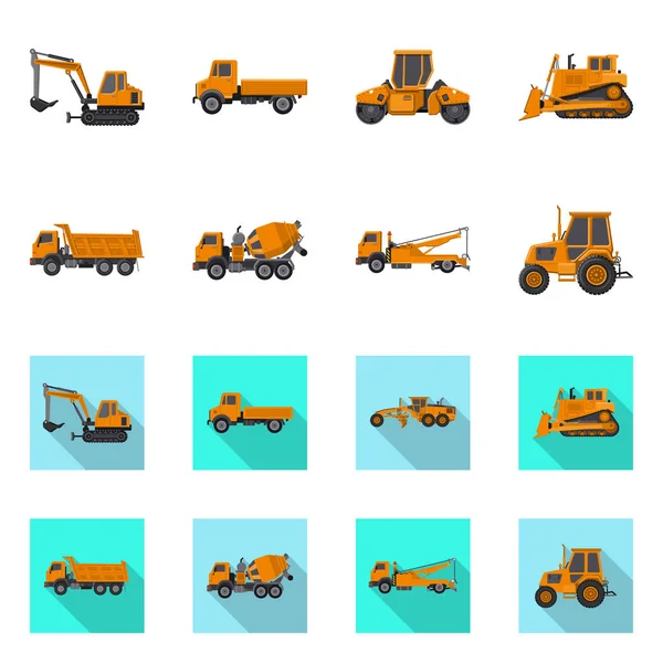 Vectorillustratie van bouw- en constructie-pictogram. Set van bouw en machines vector pictogram voor voorraad. — Stockvector