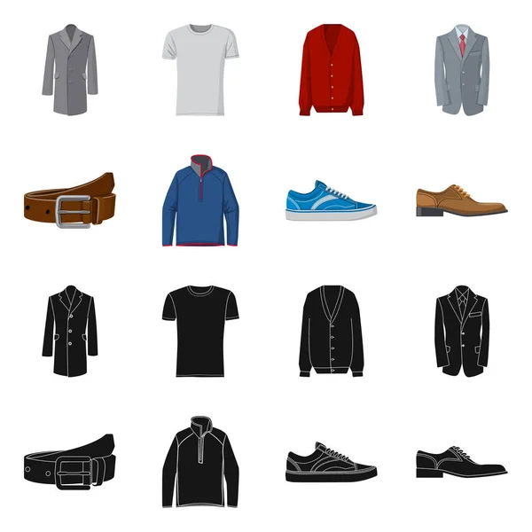Ilustración vectorial del logotipo del hombre y la ropa. Colección de hombre y desgaste símbolo de stock para la web . — Vector de stock