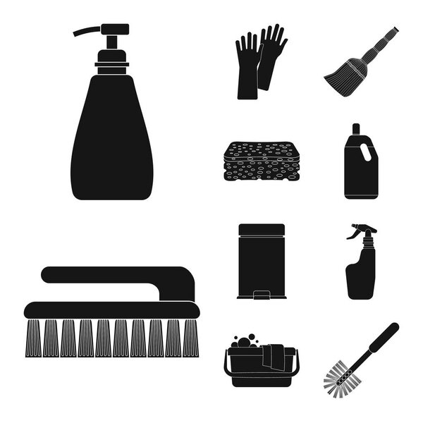 Vector illustration of cleaning and service symbol. Set of cleaning and household stock symbol for web.