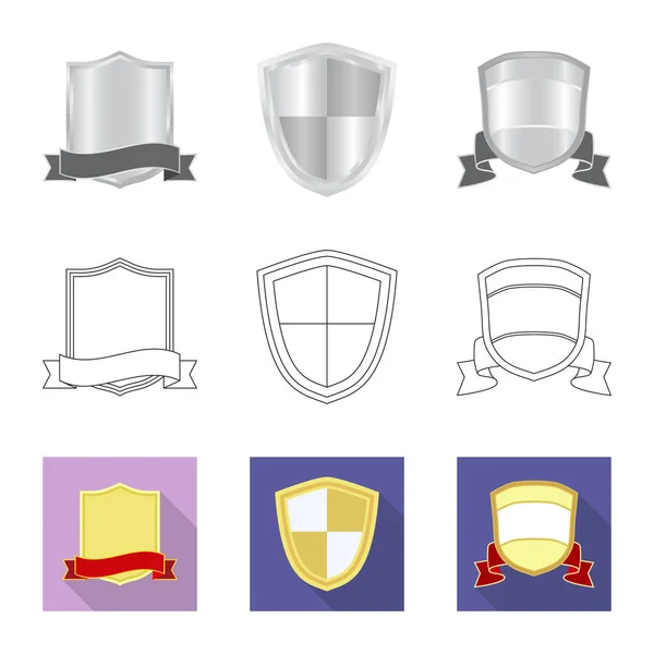Vektorillustration von Emblem und Abzeichen. Sammlung von Emblemen und Aufklebern Stocksymbol für Web. — Stockvektor