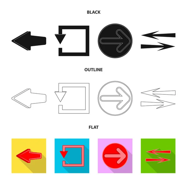 Векторний дизайн елемента і знака стрілки. Збірка елемента і піктограми напрямку для складання . — стоковий вектор